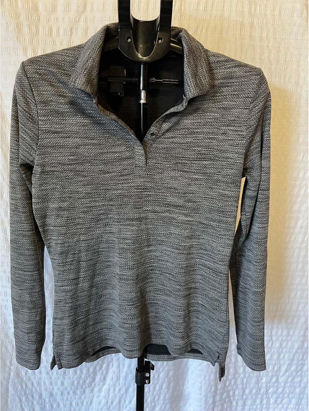 Nike Golf Gray Heathered Textured 1/2 Zip Pullover Long Sleeve Top Women’s L